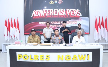 Polres Ngawi Amankan 2 Tersangka Pengedar Narkoba 223,842 gram Sabu Disita      