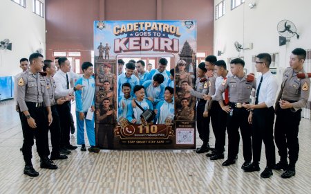 Latja di Polres Kediri Kota Taruna Akpol Sosialisasikan Call Center 110 dan Cegah Bullying pada Pelajar   